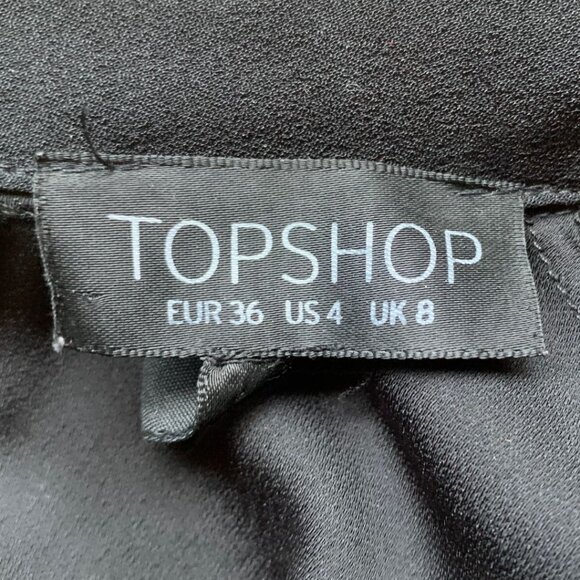 Topshop Black Button Shirt Dress Size 4 US / 8 UK - Picture 9 of 9